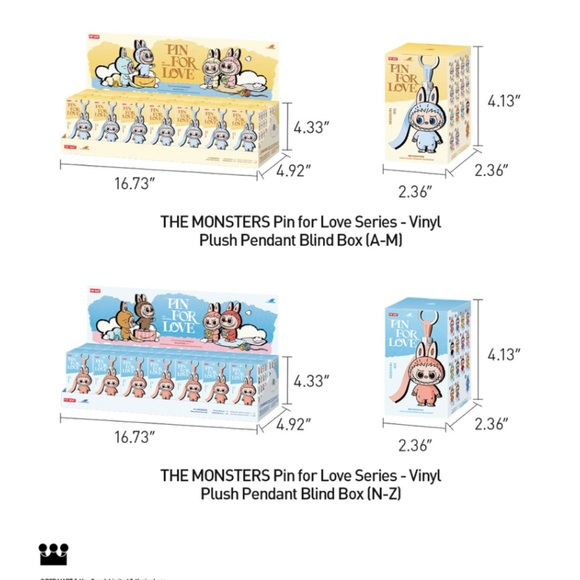 👹 POP MART THE MONSTERS Pin for Love Series Vinyl Plush Pendant Blind Box 👹 NWT - Picture 8 of 16